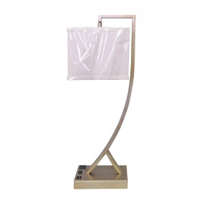 مصباح مكتب الانتهاء من الفضة العتيقة مع مفتاح Rocker On/off ، ومنفذ مريح ومنفذ شحن USB في غرفة الضيوف